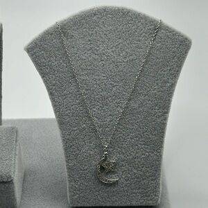 925 silver moon and star necklace swarovski crystals​​​